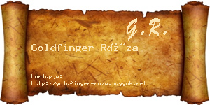 Goldfinger Róza névjegykártya